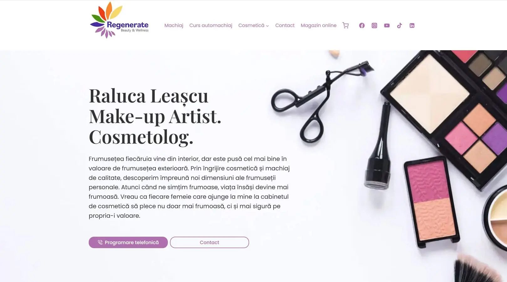 Regenerate with Raluca Leașcu - Make-up Artist & Trainer Curs Automachiaj | Cosmetolog