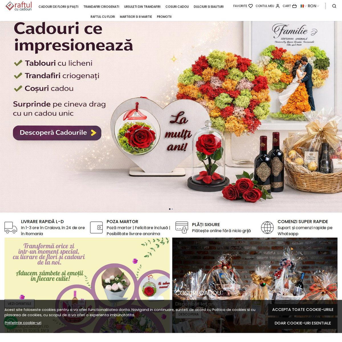 Livrare flori si cadouri raftulcucadouri